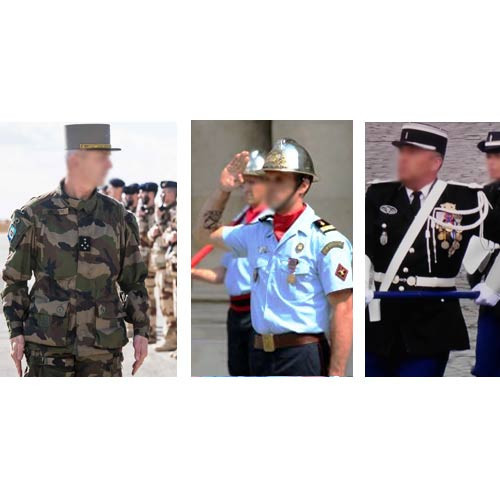 Uniforme équipements - gendarmerie - pompier - médailles décorations